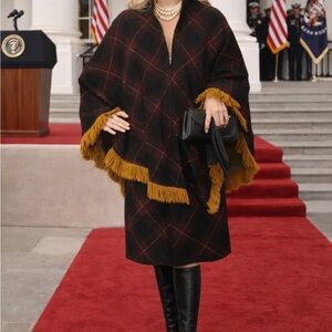 Plaid vintage Cape & skirt 2 piece set  size 6